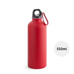 Borraccia in alluminio finitura opaca con moschettone da 550ml