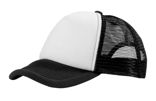 Cappellino con visiera in poliestere con rete a 5 pannelli