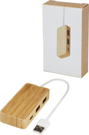 Hub USB in bambù