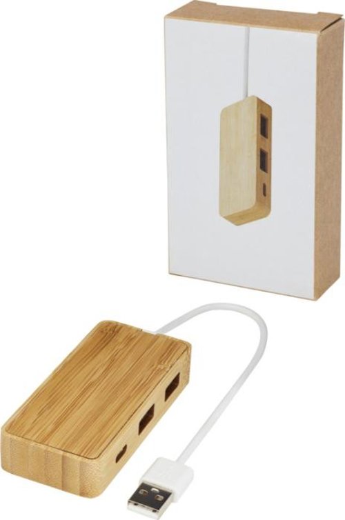 Hub USB in bambù