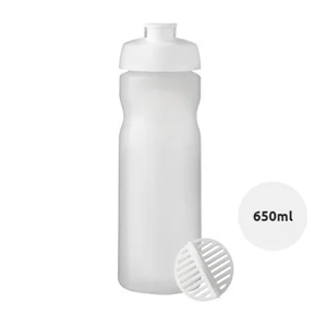 Borraccia sportiva da 650 ml con sfera shaker e coperchio a scatto 