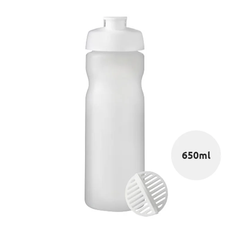 Borraccia sportiva da 650 ml con sfera shaker e coperchio a scatto 