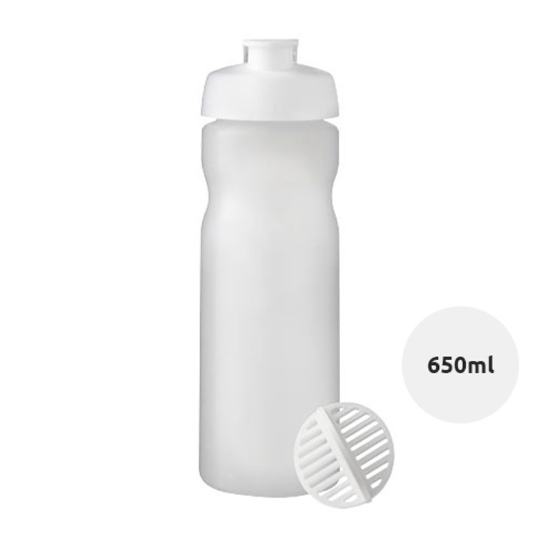 Borraccia sportiva da 650 ml con sfera shaker e coperchio a scatto