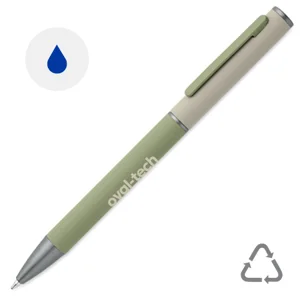 Penna a sfera a rotazione in alluminio riciclato gommato e refill blu
