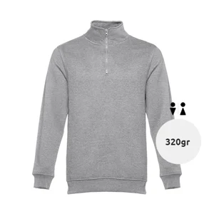 Felpa da adulto unisex colori assortiti con collo e cerniera 1/4 in cotone e poliestere 320gr