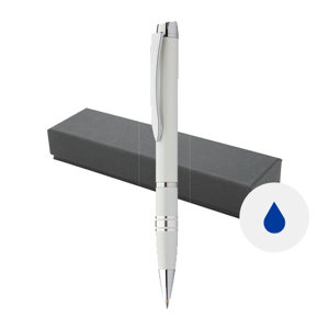 Penna a sfera in metallo con parti laccate in confezione regalo e refill blu
