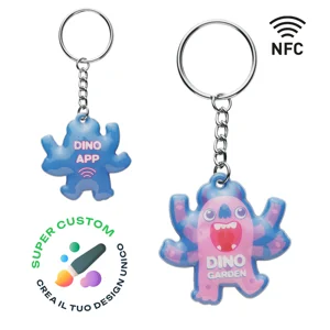 Portachiavi NFC in gomma PVC morbido con forma personalizzata