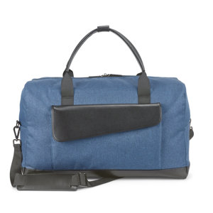 Borsone da viaggio elegante con dettagli in similpelle con ampio scomparto principale e quattro tasche interne e una esterna fornita in una borsa in TNT  50x30x25cm