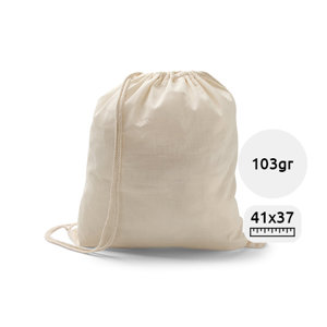 Sacca in 100% cotone in colore naturale con chiusura a coulisse da 103gr 37x41cm