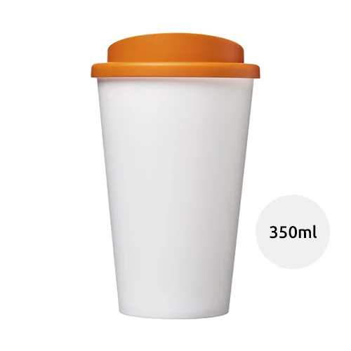 Bicchiere medio a doppia parete 100% riciclabile con coperchio a vite da 350ml
