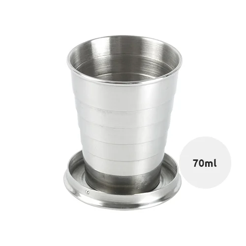 Bicchiere pieghevole in acciaio inox da 70ml
