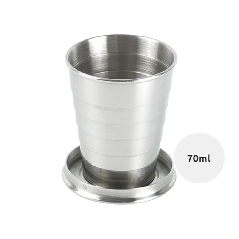 Bicchiere pieghevole in acciaio inox da 70ml