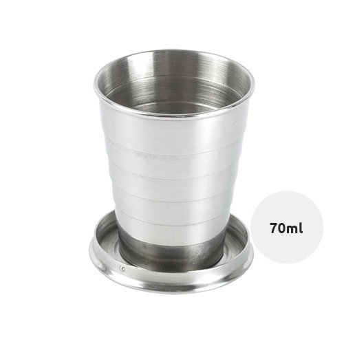 Bicchiere pieghevole in acciaio inox da 70ml