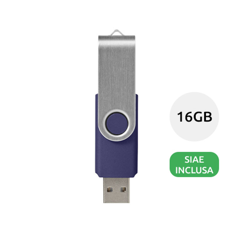 Chiavetta USB in plastica e alluminio in diverse colorazioni da 16GB