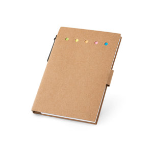 Set composto da note e segnapagina adesive con penna a sfera refill blu