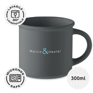 Tazza in ceramica stile vintage colorata da 300ml con finitura opaca e scatola regalo bianca