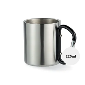 Tazza in acciaio inossidabile con moschettone 220ml
