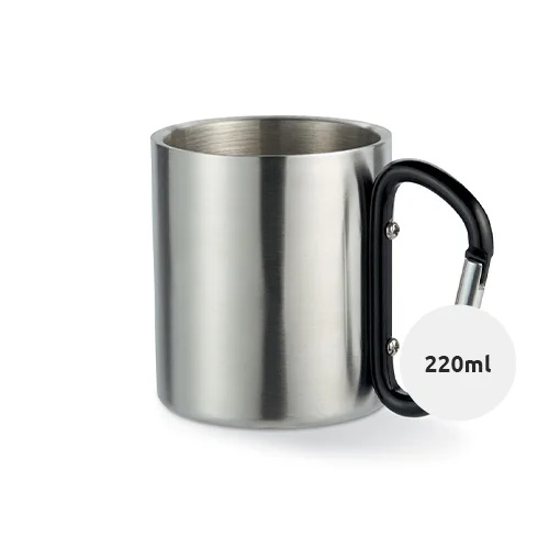 Tazza in acciaio inossidabile con moschettone 220ml