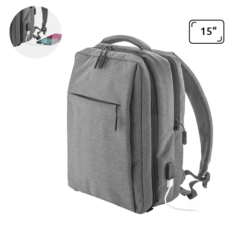 Zaino porta pc da 15" in poliestere 400D con organizer interno e aggancio trolley