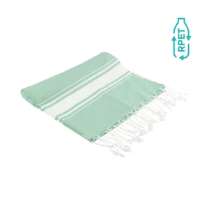 Telo mare bicolore in cotone riciclato e poliestere RPET 180gr 90x180cm