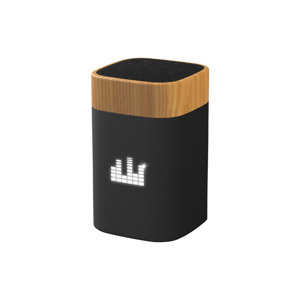 Speaker Wireless Bluetooth da 5W in legno d'acero con logo luminoso