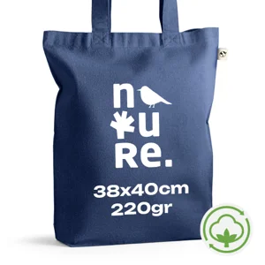 Shopper in cotone riciclato e RPET da 220gr 38x40x10cm