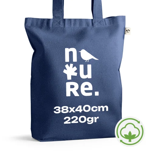 Shopper in cotone riciclato e RPET da 220gr 38x40x10cm