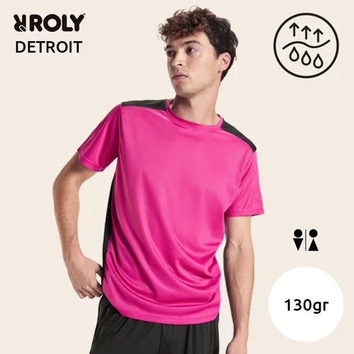 T-shirt ROLY DETROIT sportiva unisex a maniche corte in poliestere tessuto tecnico traspirante da 130gr