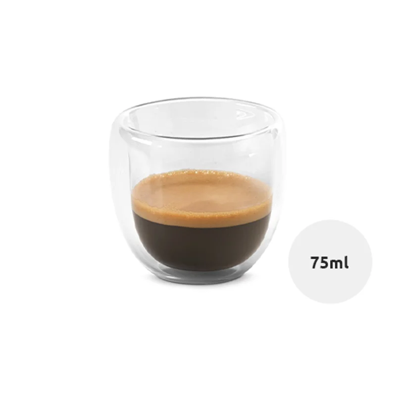 Servizio da caffè in vetro da 2 tazzine 75ml