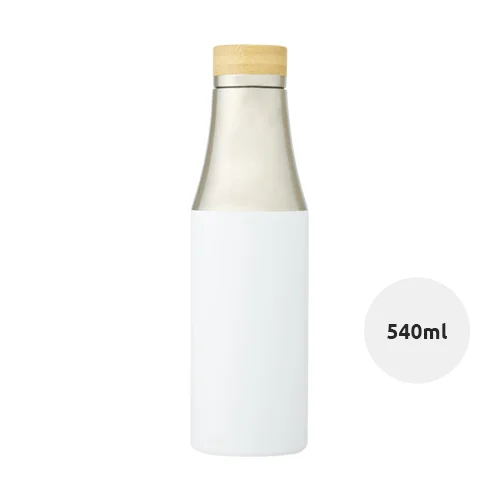 Borraccia in acciaio inossidabile con isolamento sottovuoto in rame e coperchio in bambù da 540 ml in confezione regalo