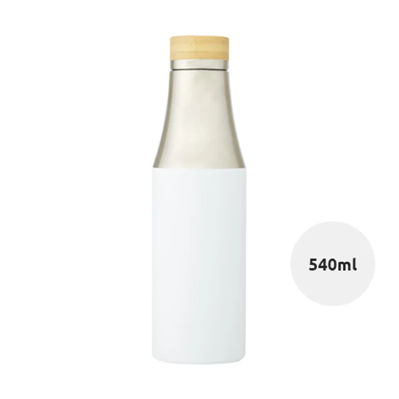 Borraccia in acciaio inossidabile con isolamento sottovuoto in rame e coperchio in bambù da 540 ml in confezione regalo