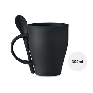Tazza riutilizzabile in plastica con cucchiaino 300ml