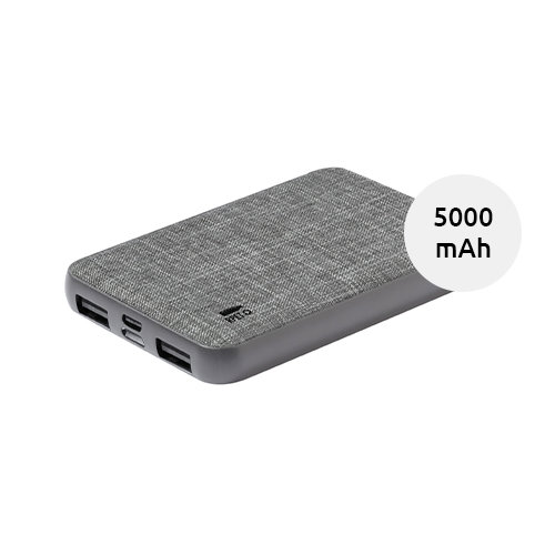 Powerbank in plastica RPET e tessuto di poliestere RPET con porta USB-C da 5000mAh