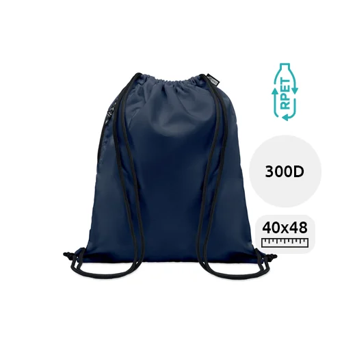 Sacca Grande in poliestere in 300D RPET con tasca esterna laterale con cerniera 40x48cm