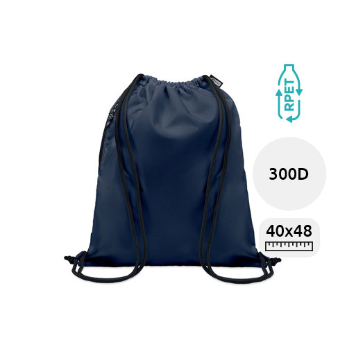 Sacca Grande in poliestere in 300D RPET con tasca esterna laterale con cerniera 40x48cm