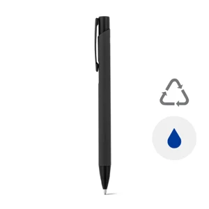 Penna a sfera in alluminio riciclato con finitura gommata refill blu