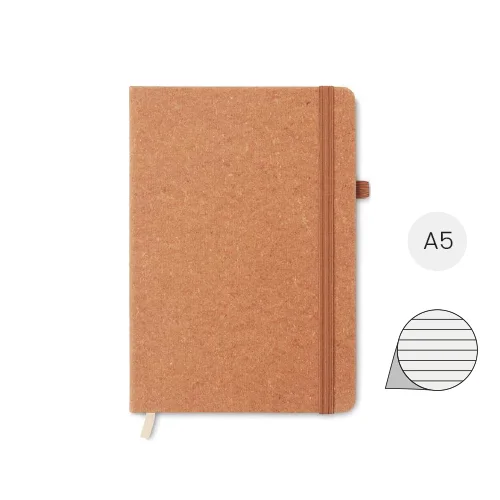 Block notes A5 con copertina in PU riciclato e fogli a righe