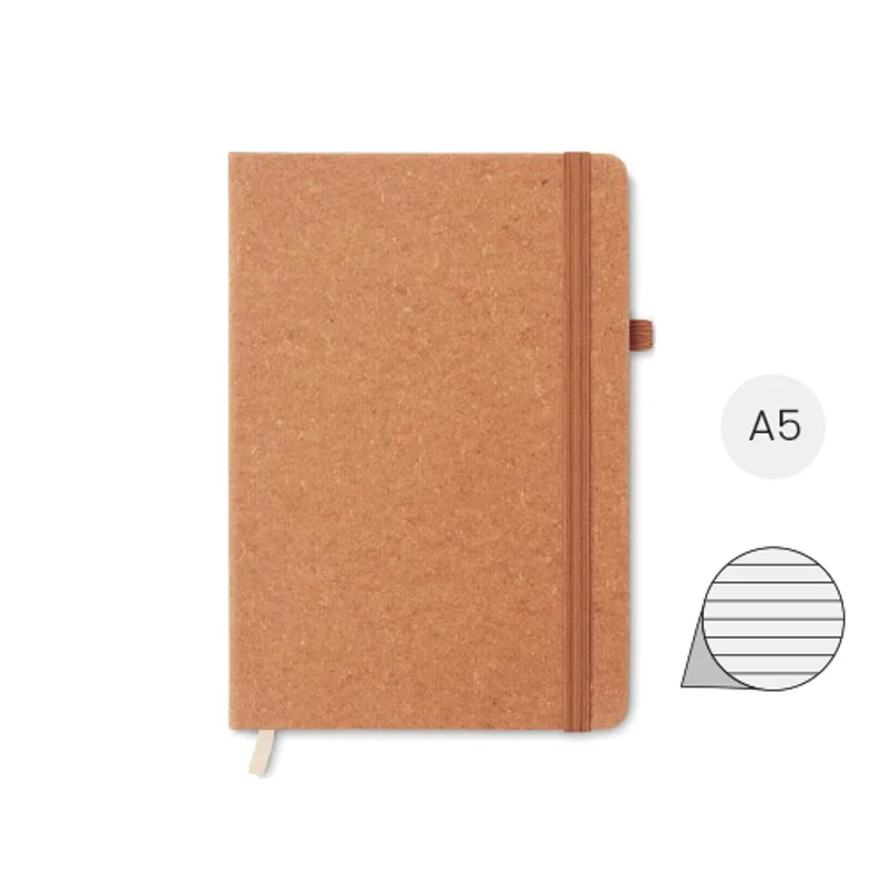 Block notes A5 con copertina in PU riciclato e fogli a righe