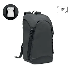 Zaino idrorepellente porta pc in poliestere 190T riflettente ad alta visibilità con cinghia sul petto e in vita