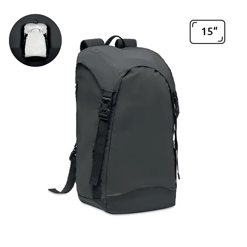 Zaino idrorepellente porta pc in poliestere 190T riflettente ad alta visibilità con cinghia sul petto e in vita