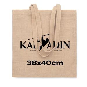 Shopper in juta con manici lunghi 38x40cm