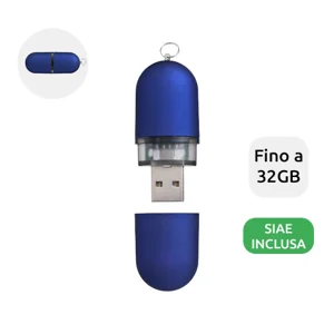 Chiavetta USB in plastica di forma ovale con cappuccio da 1GB a 32GB