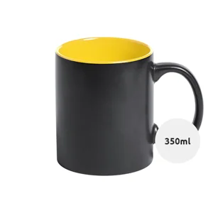 Tazza in ceramica nera con interno colorato e personalizzazione in tinta 350ml