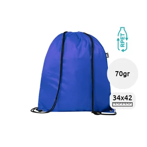 Sacca in RPET riciclato colorata con chiusura a coulisse da 70gr 34x42cm