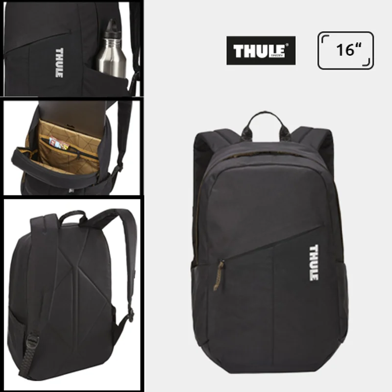 Zaino porta pc Thule da 16'' in poliestere riciclato e nylon con tasche e base imbottita