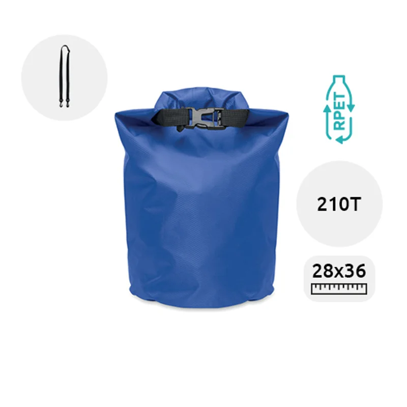 Sacca impermeabile con tracolla in RPET da 5L 28x36cm