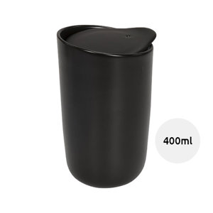 Bicchiere in ceramica con coperchio a doppia parete da 400ml