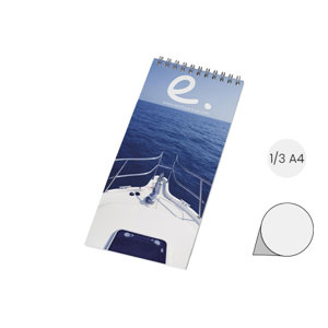Block notes Desk-Mate a spirale nera in formato 1/3 di A4 con 50 fogli e copertina totalmente personalizzabili