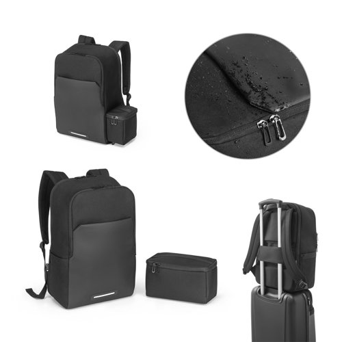 Zaino porta pc da 17.3" e borsa termica in RPET con schienale imbottito e cinghia per trolley