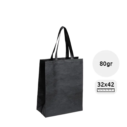 Shopper in TNT a soffietto con manici lunghi da 80gr 32x42x15cm